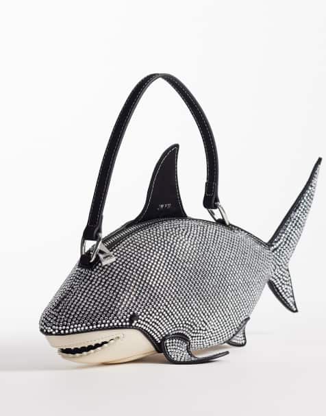 JW PEI - Nerys - Sac à main requin orné de strass avec poignées supérieures - Noir - view 1