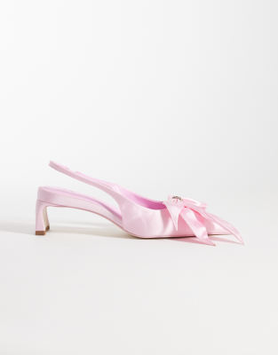  Queena floral appliques slingback pumps 