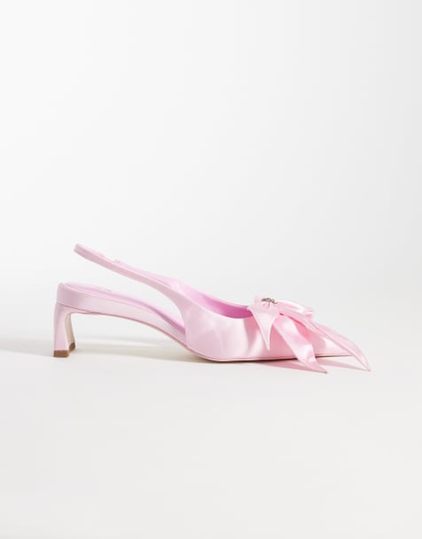 JW PEI - Queena - Slingback pumps met bloemenapplicaties in roze - view 1