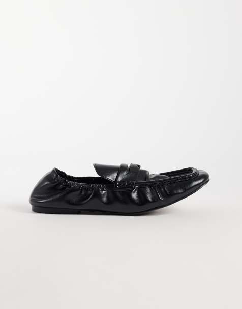 JW PEI Rowan ruched slip-on loafers in black - view 1