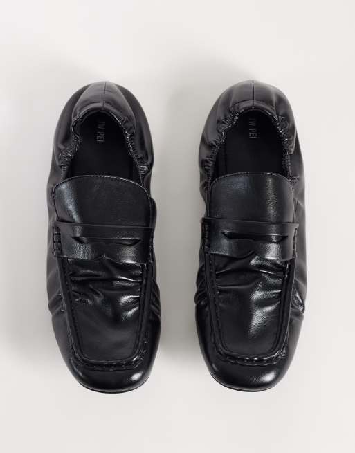 JW PEI Rowan ruched slip-on loafers in black, 2 of 5