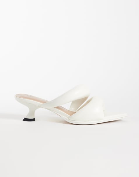 JW PEI Sara heeled mules in white - view 1