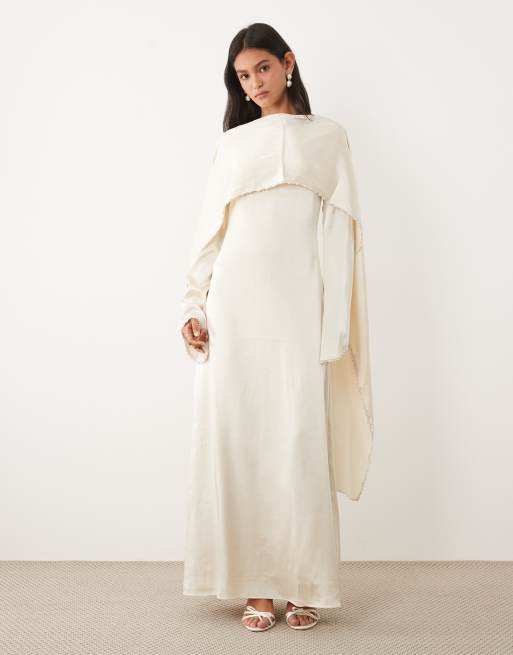 pearl long sleeve white dress White Mesh Off-the-Shoulder Pearl Maxi Dress | Womens | X-Small (Available in XXS, M, L) | 100% Polyester