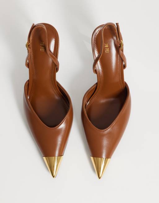 JW PEI - Savannah - Chaussures à talon et bride arrière avec pointe métallique - Marron caramel, 2 de 4