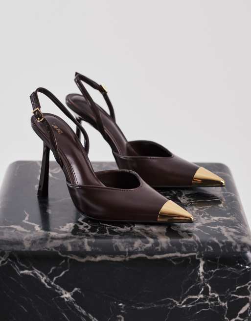 JW PEI Savannah slingback heels with metal toe detail