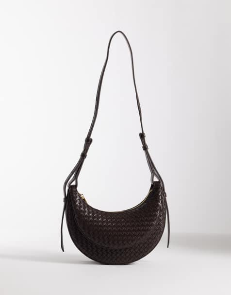 JW PEI Sharon woven crossbody bag in coffee brown - view 1