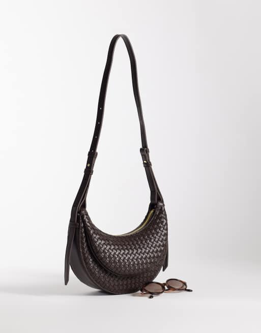 JW PEI Sharon woven crossbody bag in coffee brown, 2 of 4