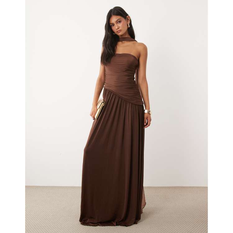 brown shawl for dress Brown chiffon shawl sheer scarf