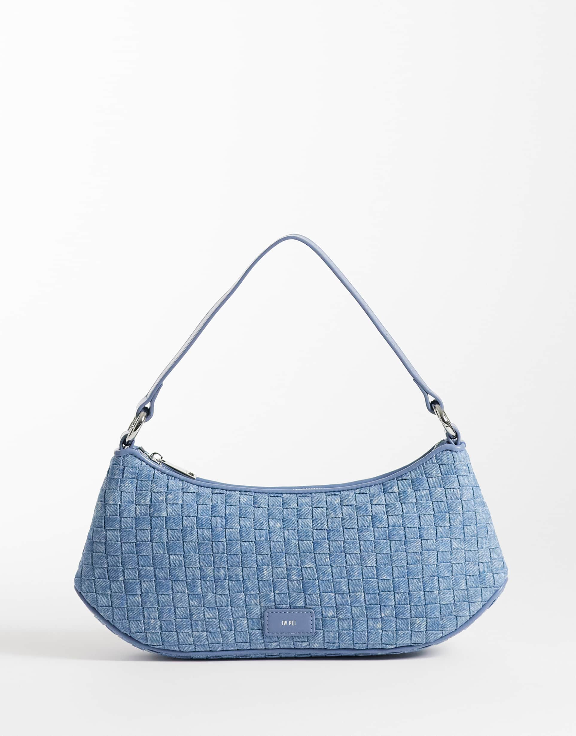jw pei shoulder bag in woven blue denim