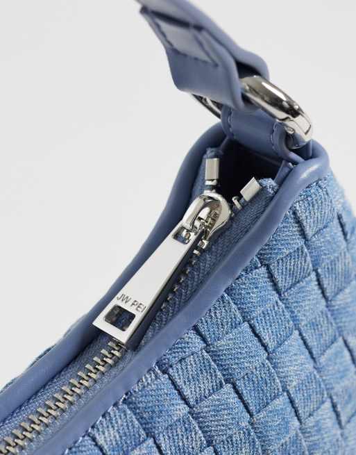 JW PEI shoulder bag in woven blue denim, 3 of 4
