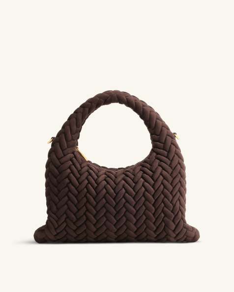 JW PEI small tote bag in brown quilted faux suede - view 1