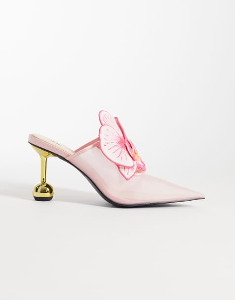 JW PEI - Sofia - Mules à talon sphérique avec détail orchidée - Rose - view 1