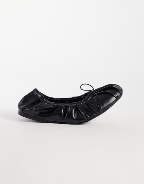 JW PEI Solenne ballerine arricciate con coulisse nere - view 1