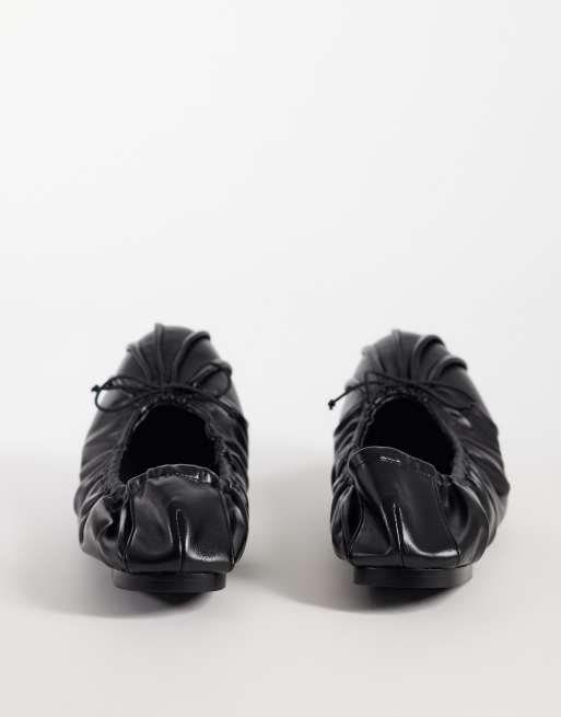 JW PEI Solenne ballerines froncées à lien de serrage noires, 5 de 5