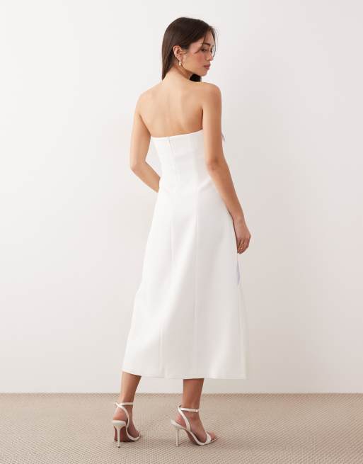 JW PEI square neck floral appliqu tailored mini dress in white and lilac |  ASOS