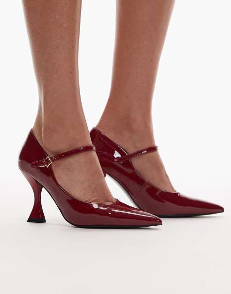 JW PEI Thalina pointed toe heeld pumps in burgundy - view 1