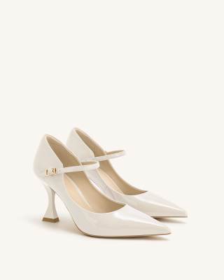  Thalina pointed toe heeled pumps in beige