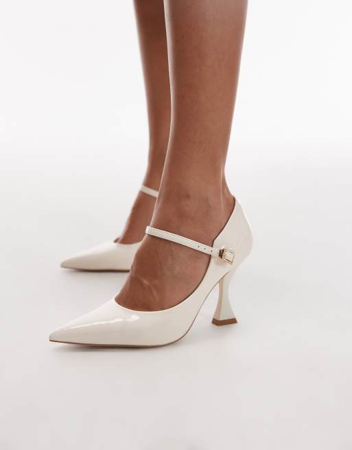 JW PEI Thalina pointed toe heeled pumps in beige, 3 of 4