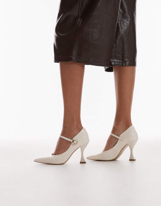 JW PEI Thalina pointed toe heeled pumps in beige, 4 of 4
