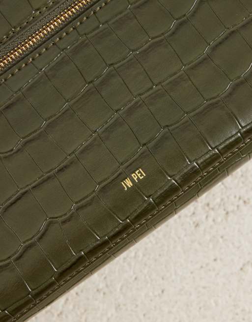 JW PEI Thea top handle vanity bag in olive green croc, 4 of 4
