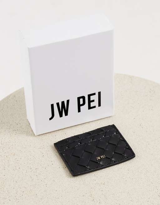 JW PEI woven card holder in black, 2 of 4