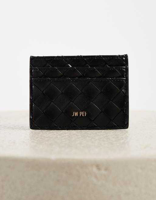 JW PEI woven card holder in black, 3 of 4