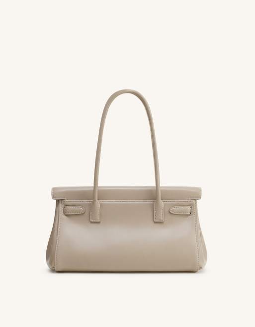 JW PEI Yara cabas en faux daim gris abricot, 4 de 4