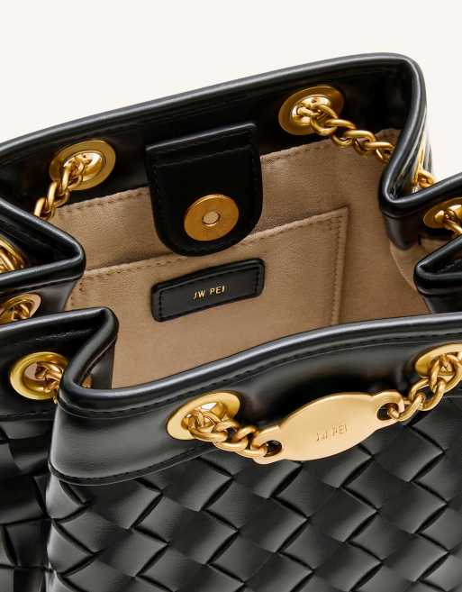 JW PEI Yara hand woven bucket bag in black, 2 of 4
