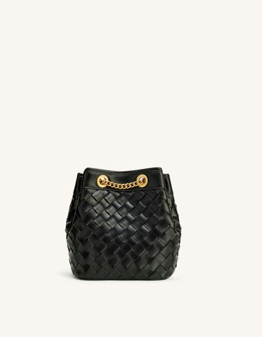 JW PEI Yara hand woven bucket bag in black, 4 of 4