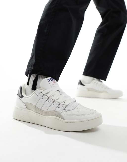  K-Swiss Cannon court trainers in white and black