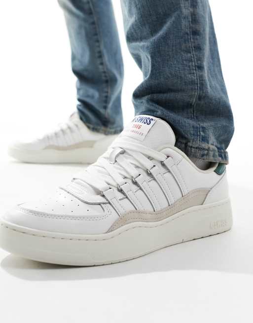 K-Swiss Cannon court trainers in white and green