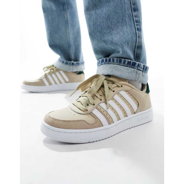 K-Swiss Women's Court Palisades Sneaker - Leather & Suede Low Top, Vintage Court Style