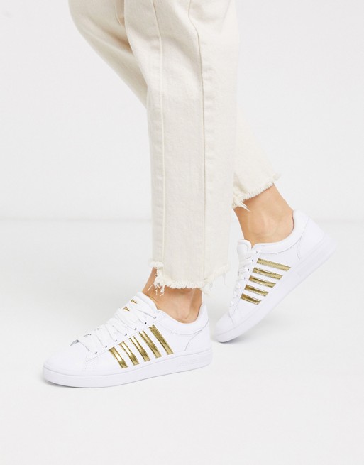 K-Swiss Court Winston trainer in white and gold