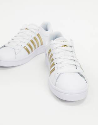 k swiss white and gold