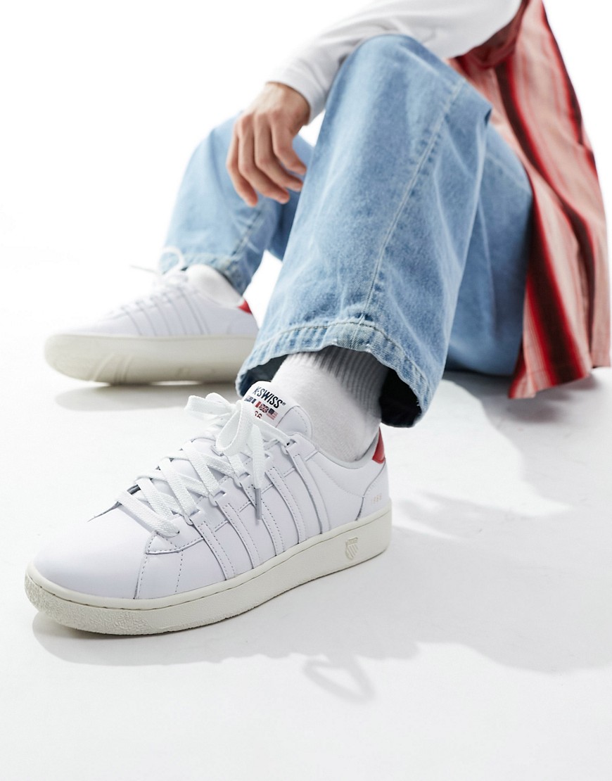 K-Swiss Slamm classic trainers in white and red