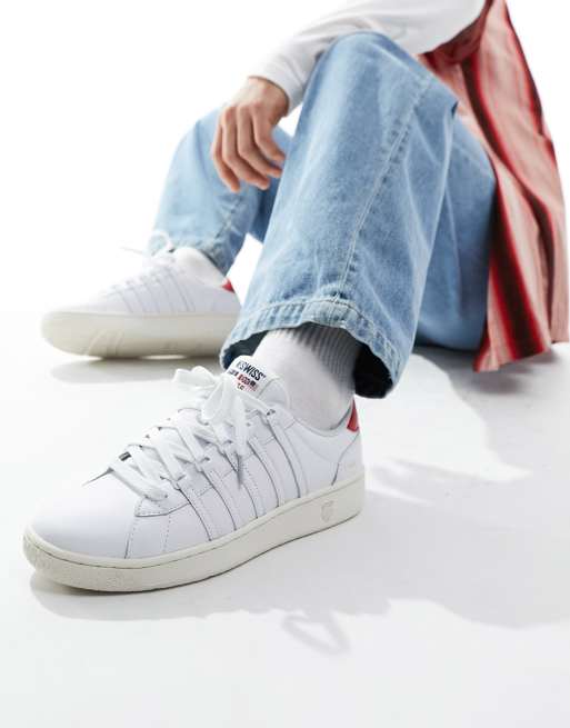 K swiss red store and white