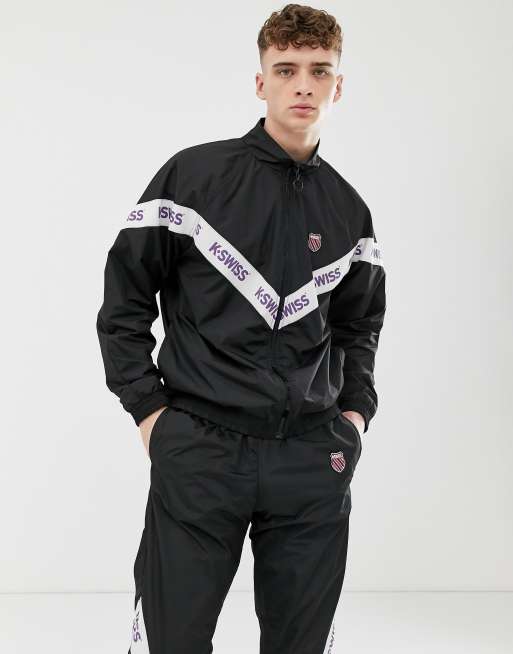 K Swiss tracksuit with logo taping in black ASOS