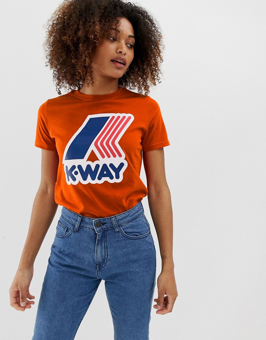 K Way – Pete – T-shirt med logga-Orange