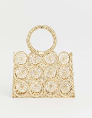 woven raffia clutch