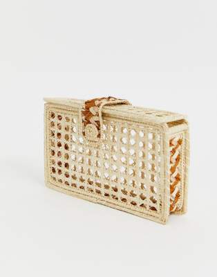 woven raffia clutch