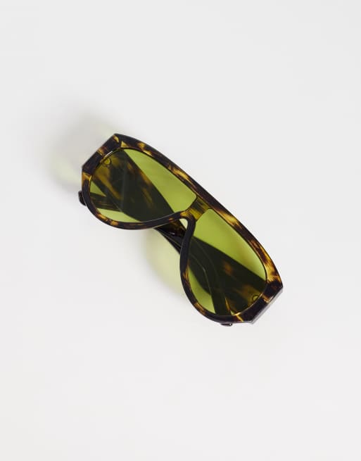 Kaiia - Aviator-briller med skildpaddemønster og grønne glas - Kun hos ASOS, 2 af 3