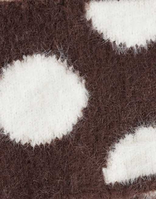 Kaiia bandeau exclusif à pois marron et crème, 3 de 3