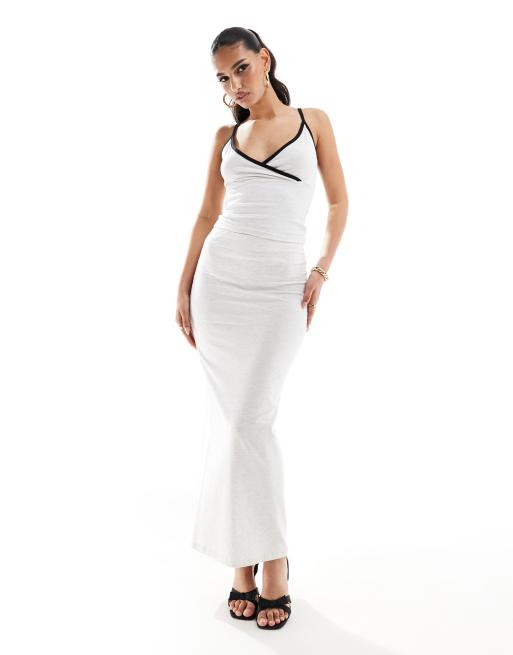 Kaiia bodycon maxi skirt in light gray heather - part of a set