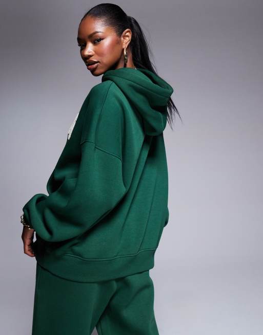 BIO VELOUR HOODIE【GREEN】 bio wear BIO VELOUR HOODIE【GREEN】 bio wear Live in Balance Oversized Zip