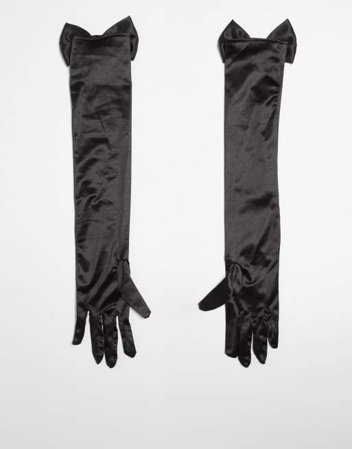 Satin deals gloves long