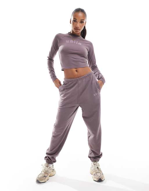 Kaiia bubble logo cuffed leg trackies in purple (part of a set)