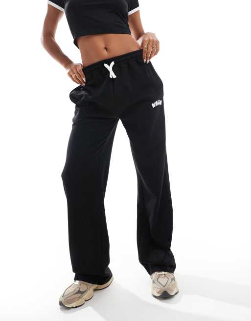 Kaiia bubble logo wide leg trackies in black (part of a set), 5 of 5
