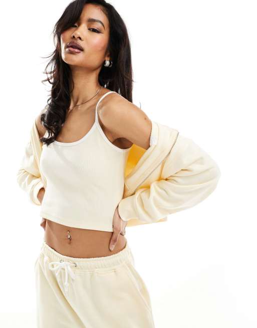 Kaiia cami top in lemon - part of a set