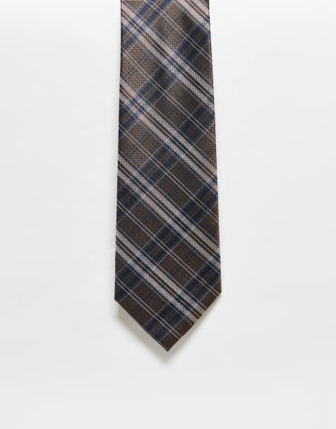 Kaiia check tie in beige and blue - view 1