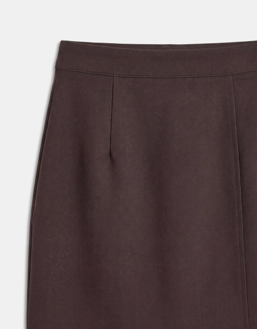 Kaiia - conjunto exclusivo de falda mini de sastre en marrón, 8 de 9